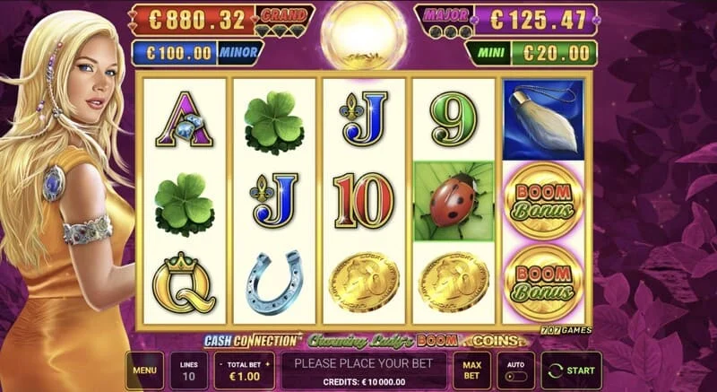 Cash Connection - Charming Lady's Boom Coins игровой экран